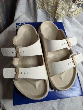 Birkenstock Mogami Terra Stealth Womens Slides 7 Apex Eggshell Slip On Sandals